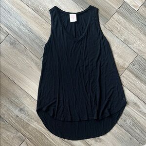 Freeloader Black Ribbed Asymmetrical Tank Top